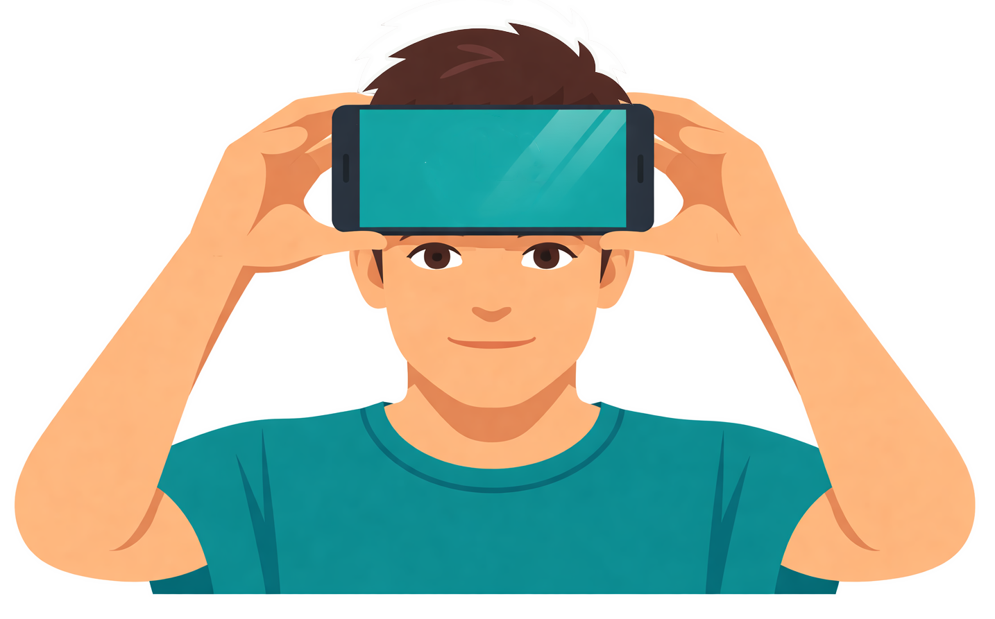 Anleitung: Handy an die Stirn halten